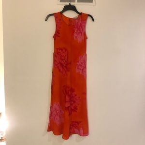 Chiffon Bright Floral Midi Dress